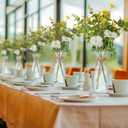 10 Pcs Plastic Flower Bud Vases Bulk with Twines Ropes Small Mini Flower Vases for Centerpieces Decorative Plastic Bottles for Wedding Reception Dining Table Home Decoration (Transparent)