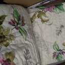 Flysheep 3 Pieces Quilt Set Full/Queen Size, Beige Floral Reversible Bedspread Coverlet Set, Soft Microfiber Lightweight Bed Cover for All Season (90" x 90", 1 Quilt+ 2 Pillow Shams)