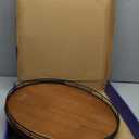 Farmhouse Oak 16" Lazy Susan Turntable Organizer for Cabinet, Round Wooden Lazy Susan Organization and Storage for Dining Table, Pantry, Kitchen, Countertop, Cupboard,Home Decor, Walnut Wood (16")