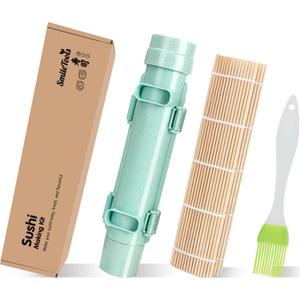 Sushi Making Kit, Sushi Roller, Sushi Bazooka, Sushi Maker, Bamboo Sushi Rolling Mat For Beginners (Green)