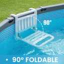 18.9 Inch Foldable Underwater in Pool Stool Chair Non Float Poolside Bar Seating Above Ground Frame Swimming Pools White Comfortable Supports up to 220 Lbs, 18.9 x 17.91 x 15.16 inches