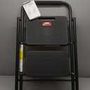 HBTower Step Ladder, Folding Step Stool with Wide Anti-Slip Pedal, Sturdy Steel Ladder, Convenient Handrail, Lightweight, Portable Steel Step Stool