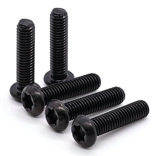 M4-0.7 x 12mm (100 pcs) Button Head Torx Drive Machine Screws, 10.9 Grade Alloy Steel, Black Oxide Finish, Full Thread Coverage