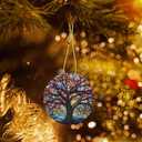 Tree of Life Ornament Christmas Decoration Christmas Tree Ornaments Gift Round Ceramic Bauble Present Holiday Keepsake