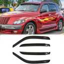 94511 Sunproof Waterproof Side Window Wind Deflector, 4pcs Replacements Rain Guards Set, Window Visor fit for 2001-2010 Chrysler PT Cruiser(Not for 2 Doors)
