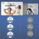 14" High Pressure Rain/Rainfall Shower Heads With Handheld Spray Combo (3+1 Settings & Built-in Power Wash Mode), Double/Dual Shower Head With Handheld - Height/Angle Adjustable(Polished Chrome)