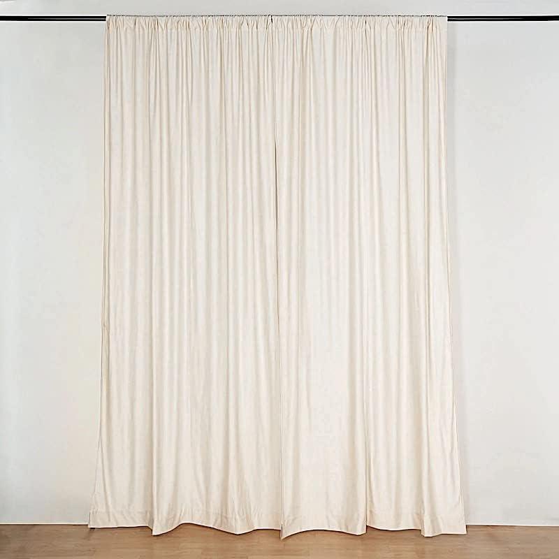 2 Pack BalsaCircle 10 ft x 10 ft Beige Polyester Photography Backdrop Drapes Curtains Panels - Wedding Decorations Home Party Reception Supplies