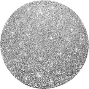 Silver Placemat Sparkle Crushed Rhinestones Round Washable Elegant Glitter Table Mat for Fall Halloween Wedding Christams Kitchen Home Decor Housewarming Gifts (15 Inch)