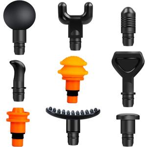 Massage Gun Heads, Replaceable Massager Gun Attachment 9 Different Muscle Massager Heads for 18-19mm Deep Tissue Percussion Massage Head s