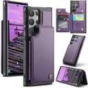 Bemal for Samsung Galaxy S25 Ultra Wallet Case with Card Holder, RFID Blocking, Shockproof Leather Kickstand for Men and Women, Durable Protective Phone Cover for 6.9", Purple