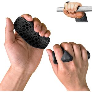 2 x Rubber Gym Grips Weight Lifting Grips for Men & Women, Anti Slip Workout Grip for Hand Protection, Weightlifting Grips for Workout, Dumbbell Gripper, Deadlift Grip Pad (1 Pair)