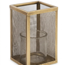 10 in Metal Candleholder Glass