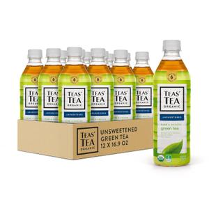 Teas' Tea Unsweetened Pure Green Tea, Organic, Sugar Free, 0 Calories, 16.9 Ounce (Pack of 12)