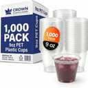 9oz PET Plastic Cold Drink Cups - Clear Disposable Cups for Iced Coffee, Smoothies & Cocktails- Durable Water Cups with Crack-Resistant Design for Cafes, Food Trucks, Events & More- 1000 Pack, 9oz Cups 92mm - Pack of 1000 (EXP 02/28/29)