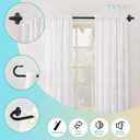 TVWOO Black Wrap Around Curtain Rods:5/8" Small Blackout Adjustable Window Curtain Rod for Bedroom Kitchen Apartment Renter Friendly,Room Darkening Curved Drapery Rods Easy Install,Matte Black 28-60"