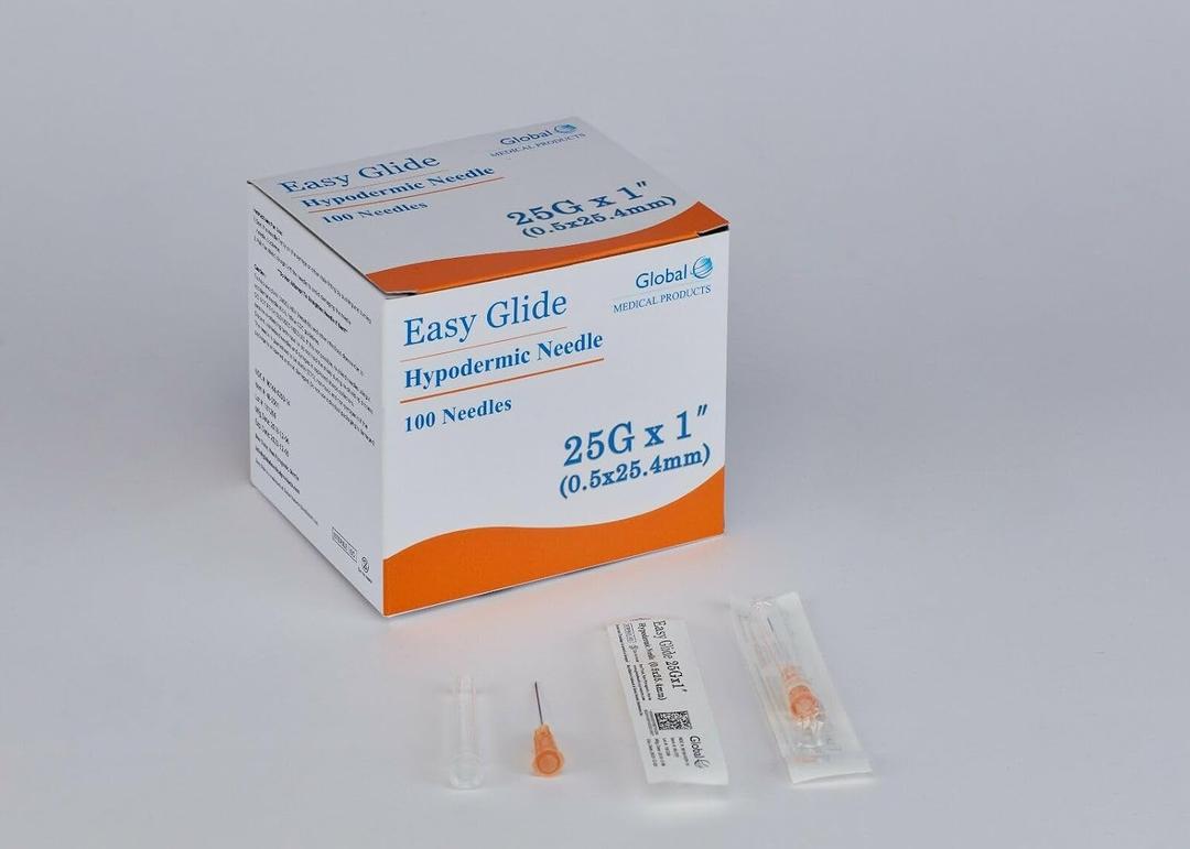 25G-1 in (25MM) Luer Lock Industrial Dispensing Accessories Supplies, Pack of 100, Easy Glide Individually Packaged