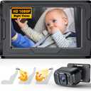 FEISIKE Baby Car Camera, 4.3'' Back Seat Baby Car Camera Mirror for Crystal Infrared Night Vision, 360 Rotation & 149 Wide View, 3 Mins Easy Installation