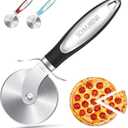 SCHVUBENR Premium Pizza Cutter - Stainless Steel Pizza Cutter Wheel - Easy to Cut and Clean - Super Sharp Pizza Slicer - Dishwasher Safe - Handles Large and Small Pizza(Black)