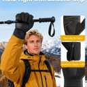 RIGWARL Winter Gloves Men and Women Medium-Thick, Gloves for Cold Weather with Thermal Plush, Touchscreen Running Glove Adjustable Zippered Wrist for Walking The Dog Hiking Camping Cycling Work (XX-Large, A121 Colder-(75% Warm)-black)