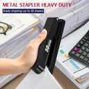 Metal Stapler Heavy Duty 50 Sheet Capacity with 1750 Staples and Staple Remover, Full Strip Staplers for Desk, No Jam, Non-Slip for Office & Classroom, Black