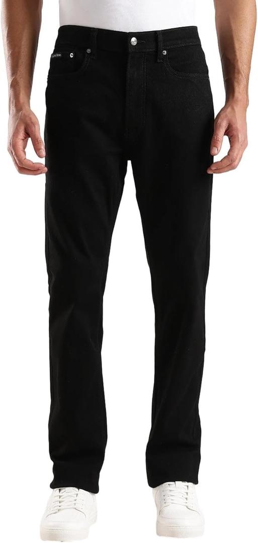 Calvin Klein Mens Straight High Stretch Jeans (33W x 30L, Ck Classic Black)