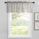 Lush Decor Farmhouse Textured Sheer Window Curtain Valance, 52"W x18"L, Gray