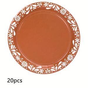 50 piece mexican clay pottery style paper plates