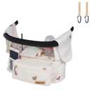 GoBabyMart Universal Stroller Organizer with Cup Holders, Detachable Wristlet | Fits All Strollers | Stroller Diaper Bag Organizer with Phone Pocket, Insulated Bottle Holder & Storage Compartments