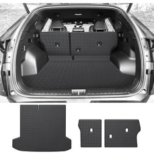 Trunk Mat & Backrest Mat Compatible with 2022-2025 Hyundai Tucson (with Bose Audio) - Custom Fit PU Leather Cargo Liner and Rear Backrest Protector- All Weather Waterproof Easy to Clean Cargo Mats