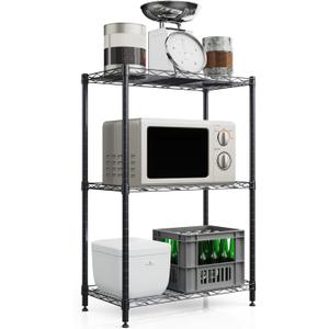 3 Tier Shelves Storage, Wire Shelf Unit, Standing Adjustable Metal Shelves Organizer, Storage Racks for Restaurant Garage Pantry Kitchen GarageMedium11.8" W x 21.5" L x 35.5" H (3-tier medium)