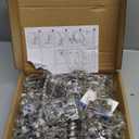 Ravinte 60 Pack (30 Pairs) 1/2 Inch Overlay Soft Close Hinges for Kitchen Cabinets - Satin Nickel Hidden Concealed Hinge, Stainless Steel, Self Closing