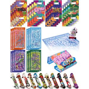 28 Pcs Valentines Cards for Kids with Finger Skateboards, Kids Valentines Day Cards for School Classroom, Valentines Exchange Gifts for Boys Girls, Valentines Party Favors toys