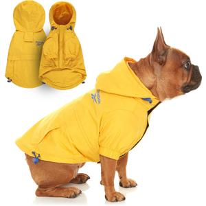 Reebok Dog Raincoat - Dog Coat with Hoodie, Waterproof Dog Rain Jacket for X-Small to Large Dogs, Adjustable Drawstring, Comes with Leash Hole, Premium Skin Friendly Lightweight Dog Rain Coat
