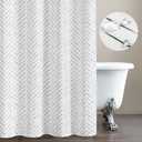 jinchan Black and White Shower Curtain Inky Moss Black Herringbone Chevron Zig Zag Waterproof Fabric Modern Farmhouse Shower Curtains for Bathroom with 12 Hooks 70x72 Inches