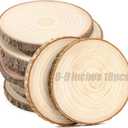10 pcs Large Unfinished Wood Slices for Centerpieces 8-9 inches Wood Rounds for Tables Decor Rustic Wood Circles for DIY Crafts and Wedding Decor Round Wooden Discs for Ornaments