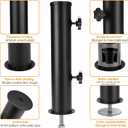 Umbrella Tube Base Universal Granite Umbrella Stand Tube Outdoor,Outside Stone Umbrella Stainless Steel Tube Base,Heavy Duty Flag Pole Stake Holder,Table Umbrella Tube Bracket,DIY Umbrella Tube Mount