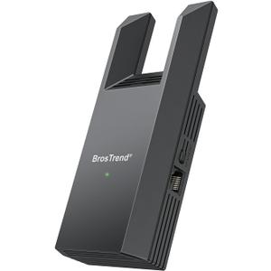 BrosTrend AC1200 WiFi to Ethernet Adapter with Gigabit Port, Dual Band Universal WiFi Bridge for Printer, PC, PlayStation, Xbox, Smart TV, Blu-Ray Player, DVR etc. Wireless to Wired Ethernet Adapter