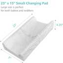 YENING Mini Changing Pad Small 23 x 13 with Washable Cover Waterproof Baby Diaper Changing Pad for Dresser Table Pad Grey