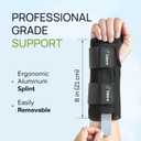 Carpal Tunnel Wrist Brace Support with 2 Straps and Metal Splint Stabilizer - Helps Relieve Tendinitis Arthritis Carpal Tunnel Pain - Reduces Recovery Time for Men Women - Right (L/XL)