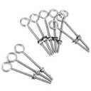 QWORK Eye Bolts, 10 Pack 1/4" x 4" Stainless Steel Long Threaded Eyebolts with Nuts, for Hanging or Securing Cables
