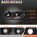 Headlights Assembly Compatible with 2006-2011 Honda Civic Sedan 4dr - Chrome Housing, Amber Reflector - Headlamp Replacement for Civic 2006-2011 - Driver and Passenger Side Included