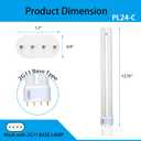 24W PL24-C Fluorescent Light Bulb Replacement for OttLite B24553 T40J34,Tpye C,PL-L 24W Fluorescent Light Bulbs,5500K Bright Natural Daylight,1300lm,2G11 Base - 2Pack