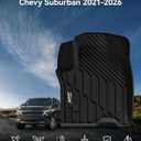 3W Floor Mats & Cargo Liner for 2021-2026 Chevy Suburban (Only 7 Seats (Not Fit 8/9 Seats) / Yukon XL (Not Fit Yukon) /Escalade ESV 7 Seat, TPE All Weather Custom Fit Full Set Car Liner,Bucket Seat