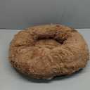 OhGeni Calming Donut Cat Bed Pillow for Small Pets, Machine Washable Removable Cover, Comfort Plush Fluffy Faux Fur with Anti-Slip Bottom, Dogs-Friendly Round Cuddly Design, Ocher, 20 inches