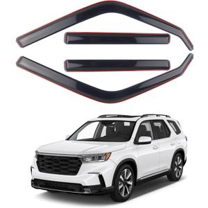 4 Pieces in-Channel Extra Durable Rain Guards Fit for 2023-2025 Honda Pilot,Window Deflectors,Window Visors (Smoke Black)