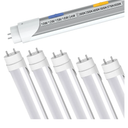 T8 T12 LED Tube Light Bulbs 4 Foot, 5 Power(10W-24W)& 6CCT(3000K-6500K) All in 1, Plug & Play or Ballast Bypass, T8 4ft Fluorescent Replacement, Durable Type A+B Light Tube, ETL DLC (6Pack)