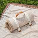 2 in 1 Extra Large Boho Beach Blanket Towel Sand Free Outdoor Picnic Mat Giant Oversized Xl Big Jumbo Huge Turkish Woven Throw Cloud Summer Vacation Essential Travel Must Have Accessories Women Gift