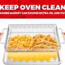 Air Fryer Basket for Oven, Air Fryer Basket and Stainless Steel Baking Tray Pant Oven Air Fryer Pan Rack for Cooking Baking Dishwasher and Broiling