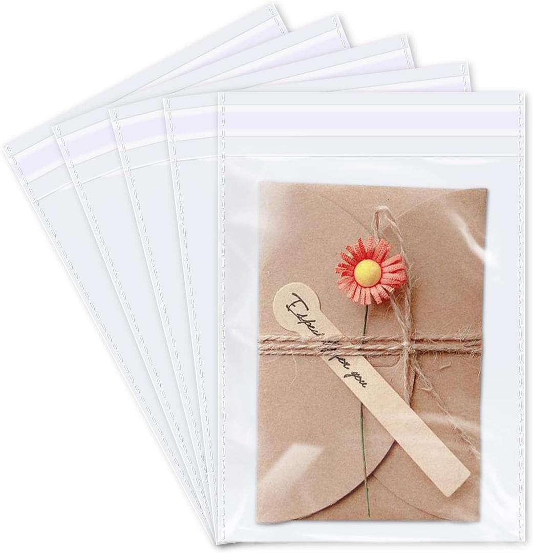 iMailer - 1000 Pcs - 6" x 9" Clear Plastic Cellophane Bags - Resealable Self Sealing Cello Bags for A7 A8 A9 Cards & Envelopes, Photo, Prints, Candies
