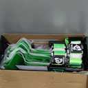 UTV Wheel Chock Tie-Down Kit - 4,500lb Break Strength Heavy Duty Trailer Tire Straps System - 4Pack 2" x 8' E Track Ratchet Straps for SXS, UTV, ATV, Lawn Mower (Bright Green)